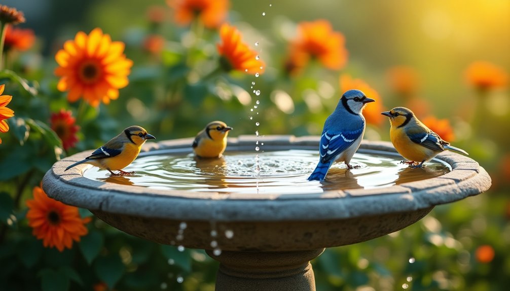 attracting birds with water