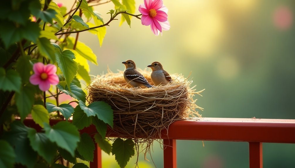 birds nesting on balconies