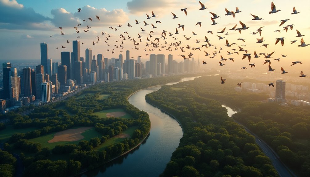 urban bird migration routes