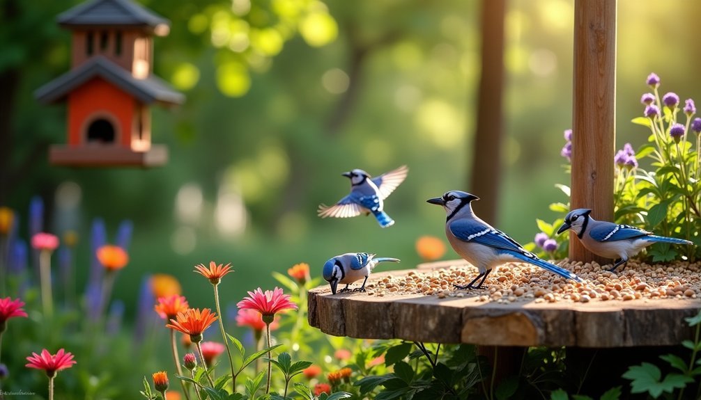 blue jay feeding areas