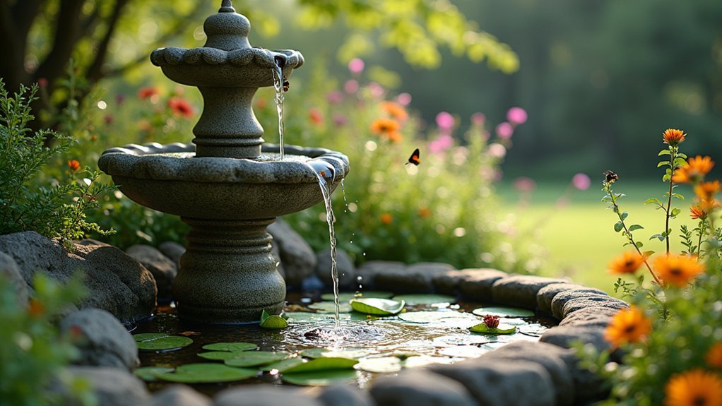 concrete garden wildlife fountain
