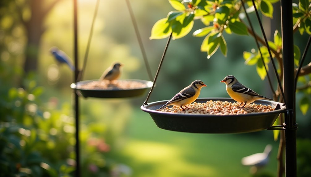 diverse species feeding stations