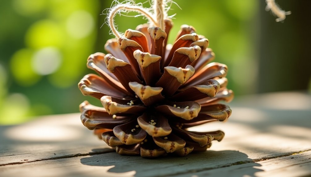pinecone peanut butter feeders