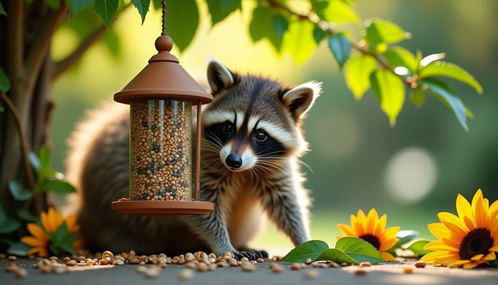 raccoons attracted to feeders