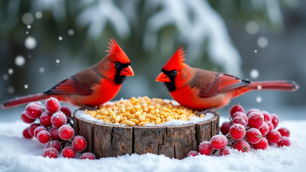 winter foods for cardinals