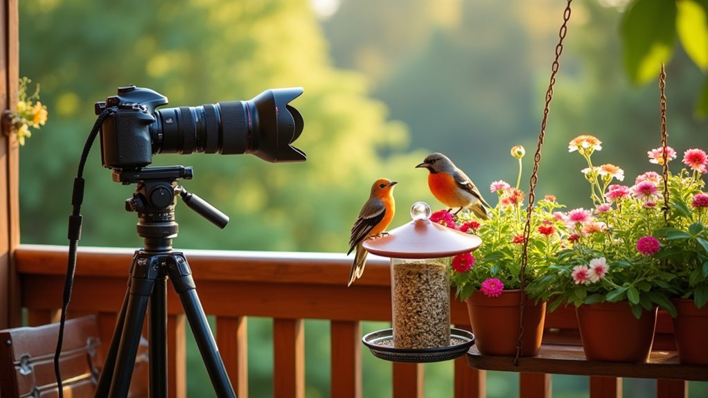 balcony bird photography setup