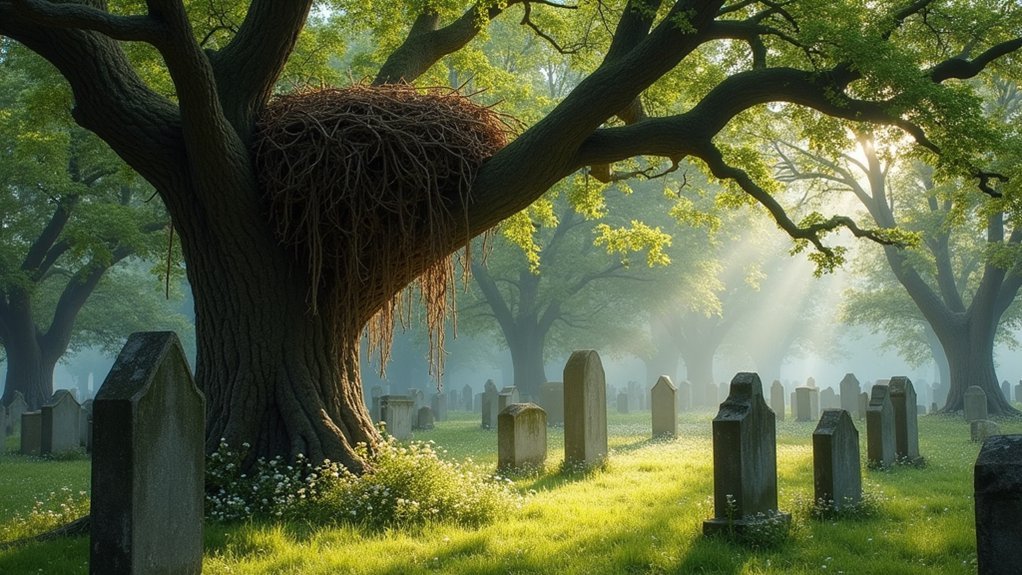 cemetery trees attract hawks