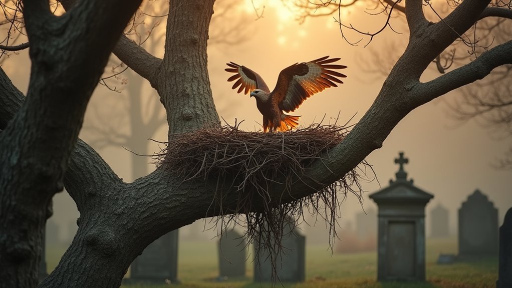 hawk courtship in cemeteries