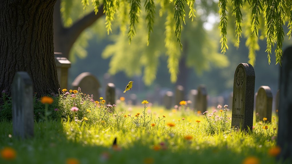 warbler observation in cemeteries