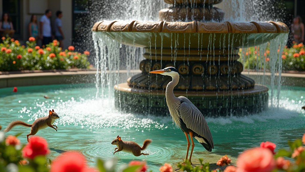 wildlife friendly downtown fountains